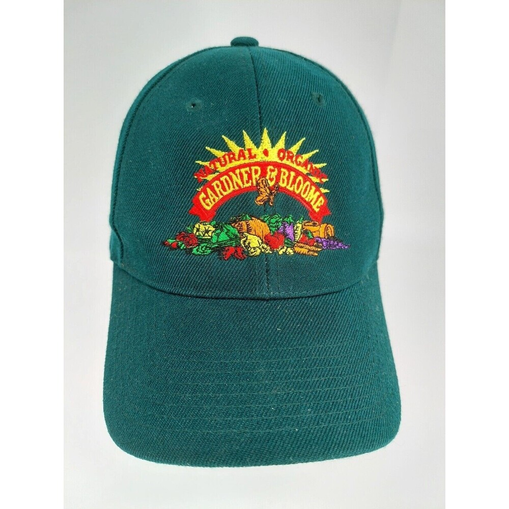 Gardner & Bloom Natural and Organic Green Stitched Hook n Loop Hat